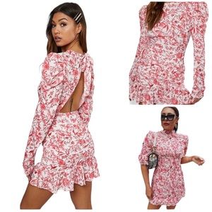 Porcelain Floral Mini Dress